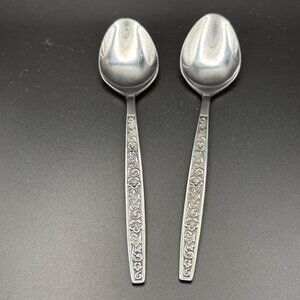 Northland Stainless Korea Rendezvous Floral Pattern 2 Teaspoons 6.5"
